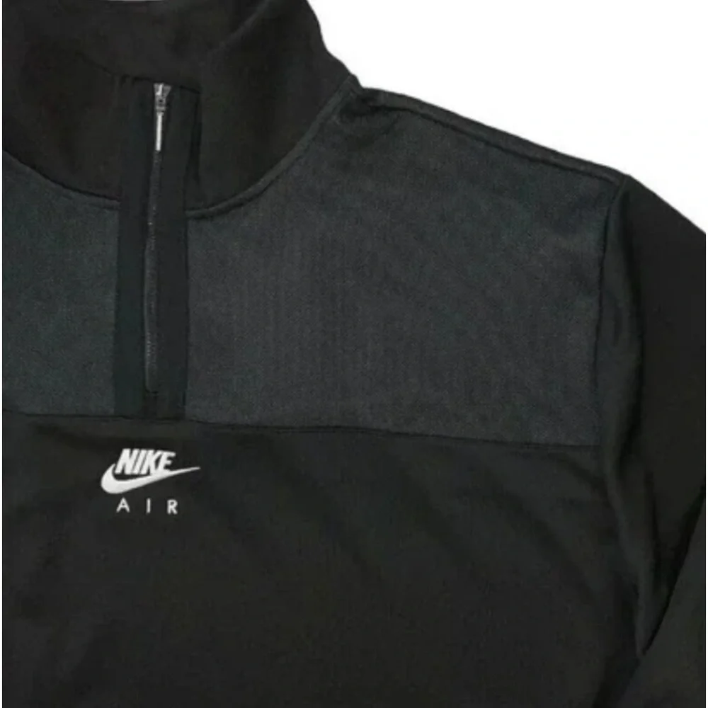 NIKE SPORTSWEAR AIR 1/4 Zip Black White Mesh Pullover Women's Size L